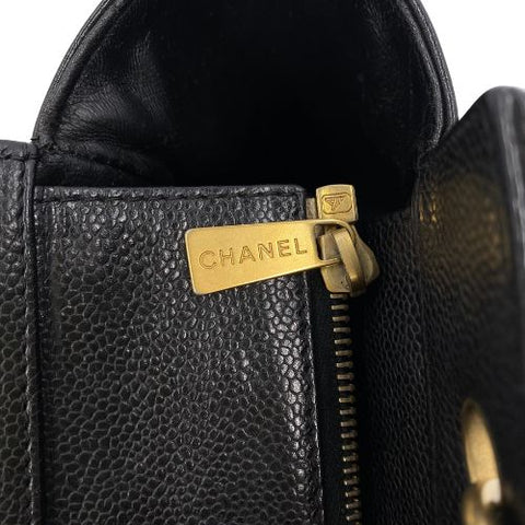 シャネル CHANEL キャビア ビッグココ チェーン 2000年 ハンドバッグ レザー ブラック WS1607