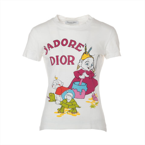 Christian Dior 02Stainless Steel Summer Holiday Galliano period 38 Short sleeve T-shirt white WS16071