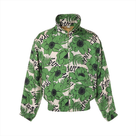 GUCCI Flower Print Silk Flower 44 Blouson green WS16072