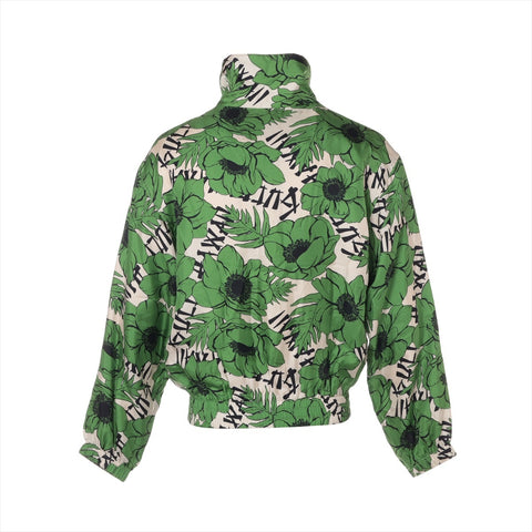 GUCCI Flower Print Silk Flower 44 Blouson green WS16072