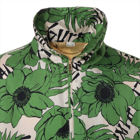 GUCCI Flower Print Silk Flower 44 Blouson green WS16072