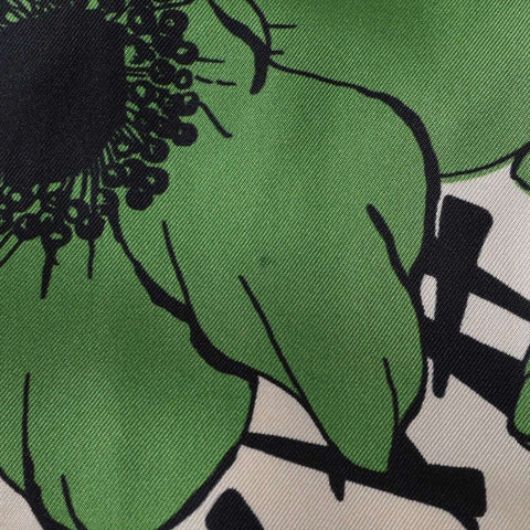 GUCCI Flower Print Silk Flower 44 Blouson green WS16072