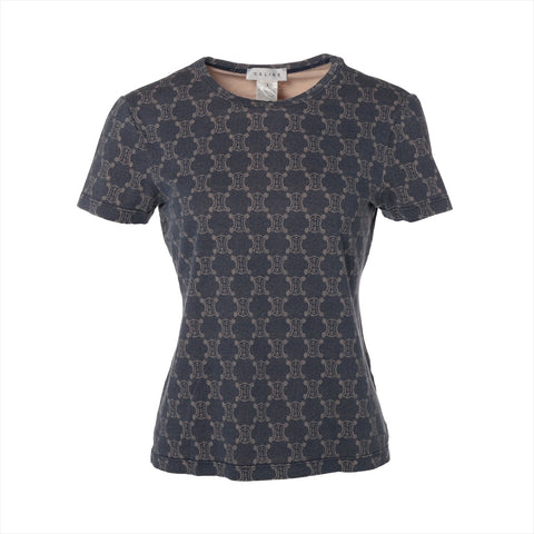 CELINE Macadam all-over print cotton L Short sleeve T-shirt gray WS16074