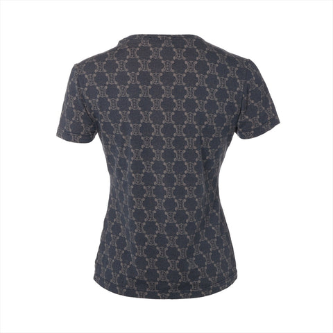 CELINE Macadam all-over print cotton L Short sleeve T-shirt gray WS16074