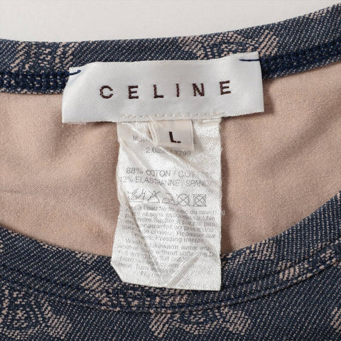 CELINE Macadam all-over print cotton L Short sleeve T-shirt gray WS16074
