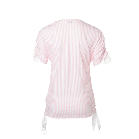 CHANEL Striped COCO Mark 2019 La Pausa Short sleeve T-shirt pink WS16078