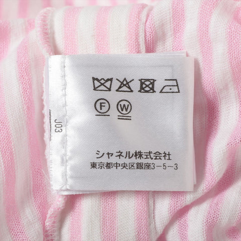 CHANEL Striped COCO Mark 2019 La Pausa Short sleeve T-shirt pink WS16078