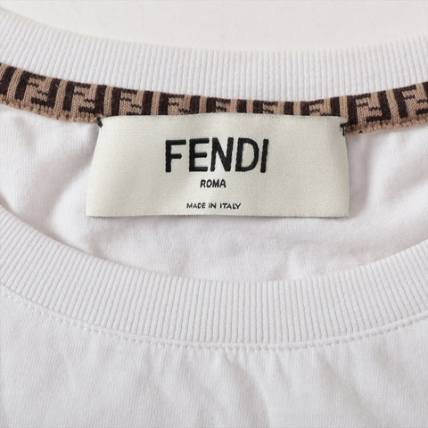 FENDI Cotton Embroidered Logo XS Mini Tee Short sleeve T-shirt white WS16079