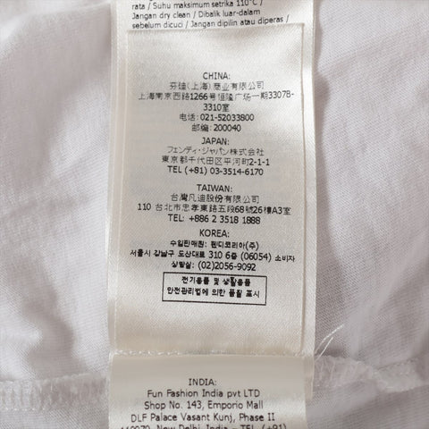 FENDI Cotton Embroidered Logo XS Mini Tee Short sleeve T-shirt white WS16079