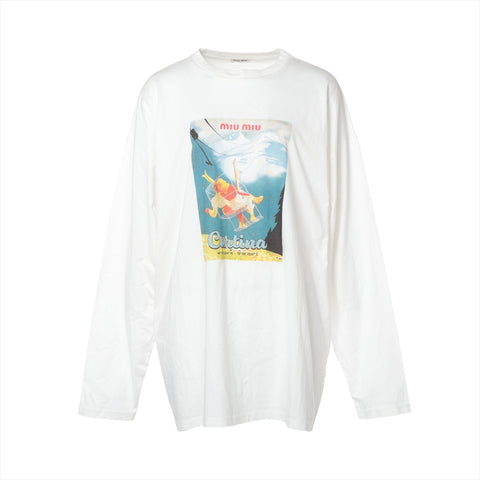 Miu Miu Cotton Ski Print 2021 XL Long-sleeved T-shirt white WS16081