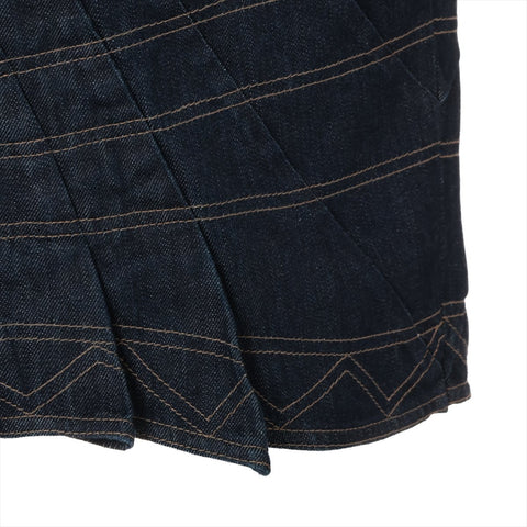 GUCCI Denim Pleated Skirt 42 setup blue WS16082