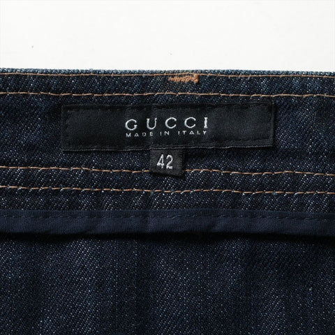 GUCCI Denim Pleated Skirt 42 setup blue WS16082