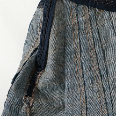 GUCCI Denim Pleated Skirt 42 setup blue WS16082