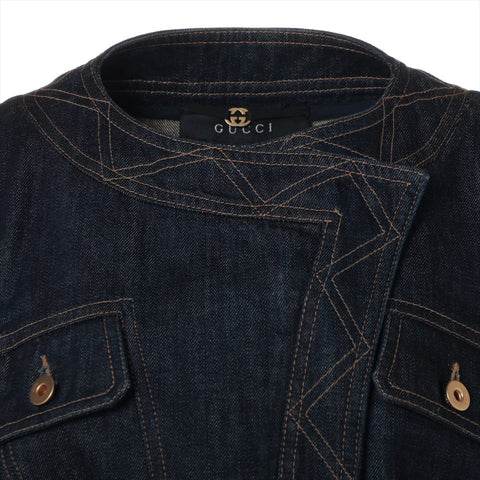 GUCCI Denim Pleated Skirt 42 setup blue WS16082