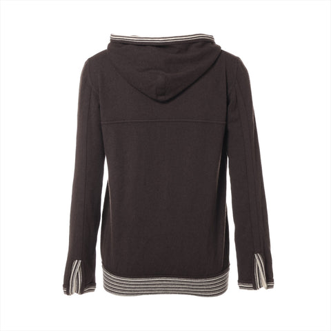 CHANEL 05C cashmere sports line logo zip-up 40 Parker Brown WS16083