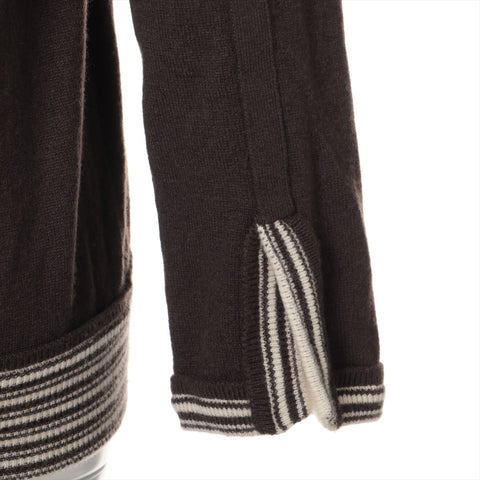 CHANEL 05C cashmere sports line logo zip-up 40 Parker Brown WS16083