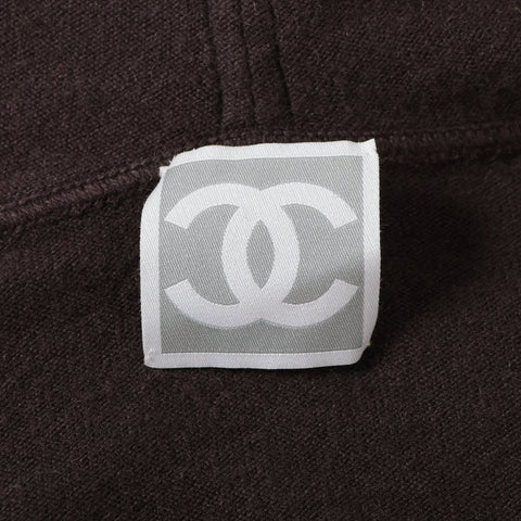 CHANEL 05C cashmere sports line logo zip-up 40 Parker Brown WS16083