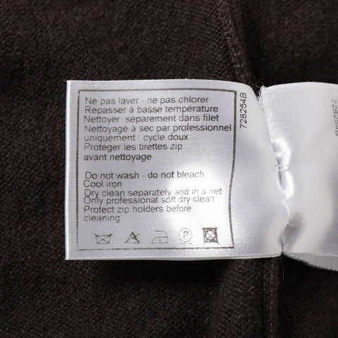 CHANEL 05C cashmere sports line logo zip-up 40 Parker Brown WS16083