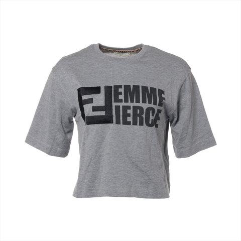FENDI Logo 2019 Cotton XXS Short sleeve T-shirt gray WS16086