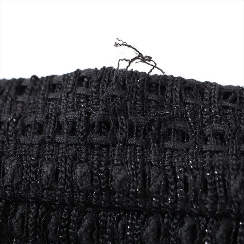 CHANEL 2015 P51451 Metallic Tweed Skirt Size 34 Set suit black WS16087