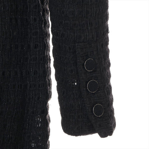 CHANEL 2015 P51451 Metallic Tweed Skirt Size 34 Set suit black WS16087
