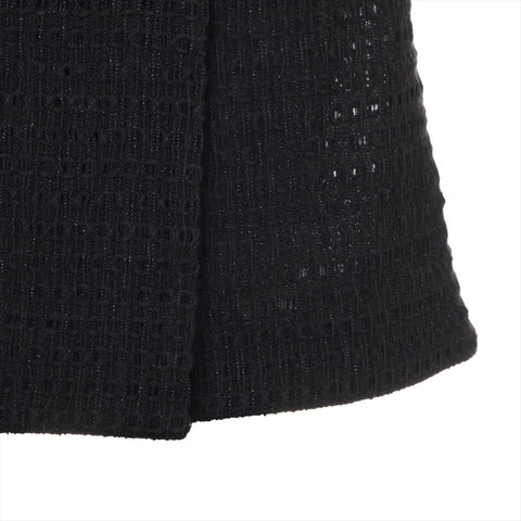 CHANEL 2015 P51451 Metallic Tweed Skirt Size 34 Set suit black WS16087