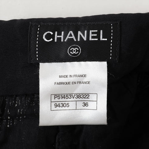 CHANEL 2015 P51451 Metallic Tweed Skirt Size 34 Set suit black WS16087