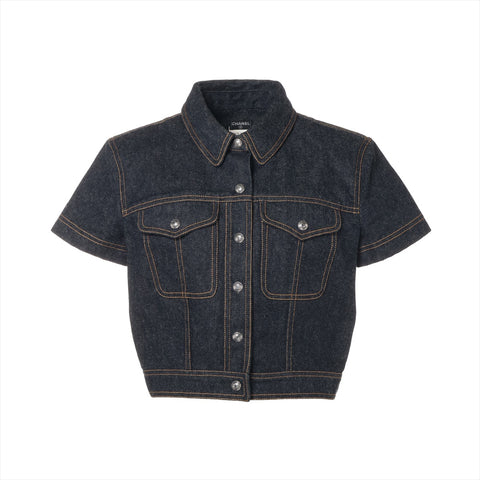 CHANEL Denim short sleeve jacket 1997 E97 40 Jacket Blue indigo WS16088