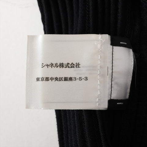 CHANEL Pleated cotton rayon knit size 36 2014 Short sleeve shirt black WS16089