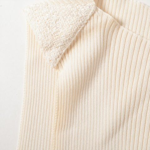 CHANEL Rayon Cotton Pleated Sleeveless 99P 1999 Tank top Ivory WS16090