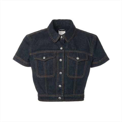 CHANEL Denim short sleeve jacket 1997 E97 40 Jacket Blue indigo WS16093