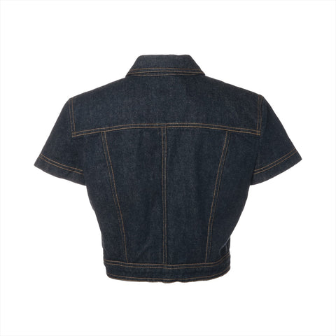 CHANEL Denim short sleeve jacket 1997 E97 40 Jacket Blue indigo WS16093