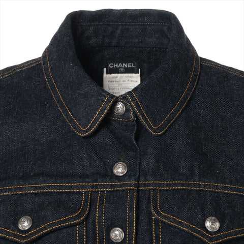 CHANEL Denim short sleeve jacket 1997 E97 40 Jacket Blue indigo WS16093