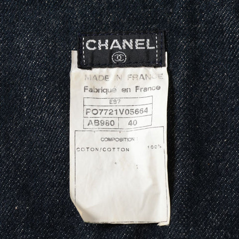 CHANEL Denim short sleeve jacket 1997 E97 40 Jacket Blue indigo WS16093