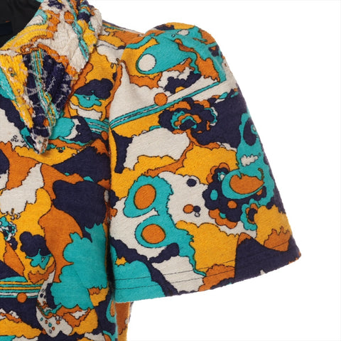 LOUIS VUITTON Cotton All-Over Print Short Sleeve Stainless Steel Dress 2020 one piece multicolor WS16095