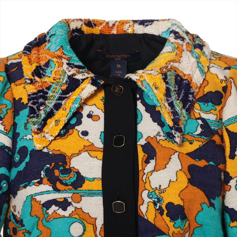 LOUIS VUITTON Cotton All-Over Print Short Sleeve Stainless Steel Dress 2020 one piece multicolor WS16095