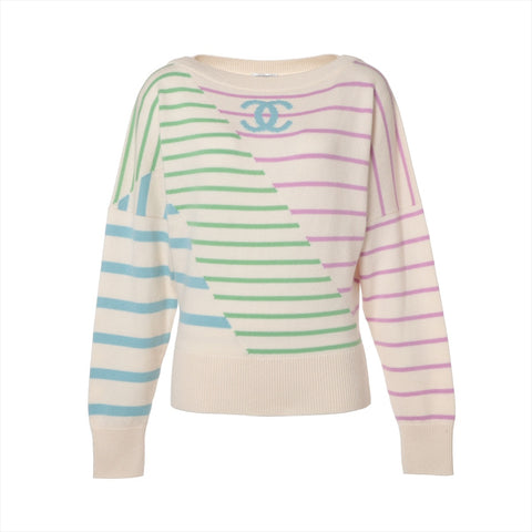 CHANEL cashmere 2020 COCO Mark Multicolor Border 38 Long sleeve shirt multicolor WS16097