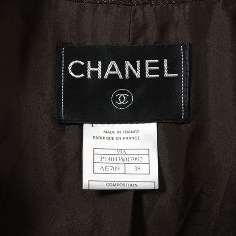 CHANEL 99A Wool Long 38 1999 coat Brown WS16099