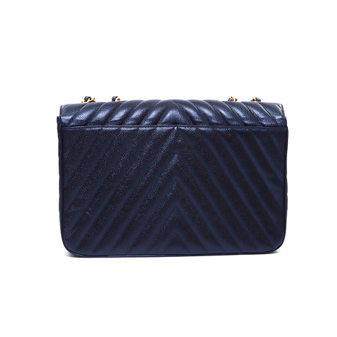 Chanel Coco Mark Large Matelasse Kaviar Haut Gold Hardware Nr. 2 1992s Umhängetasche Vintage verwendet klassische schwarze WS1609