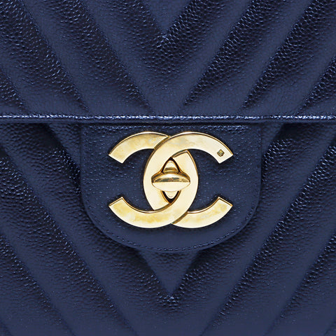 Chanel Coco Mark Large Matelasse Caviar Skin Gold Hardware No. 2 1992s Sac d'épaule vintage Utilisé Classic Black WS1609