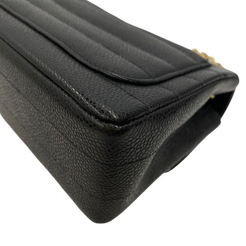 CHANEL Mademoiselle Turnlock Mini ChainShoulder 1995 Shoulder Bag leather black WS1610