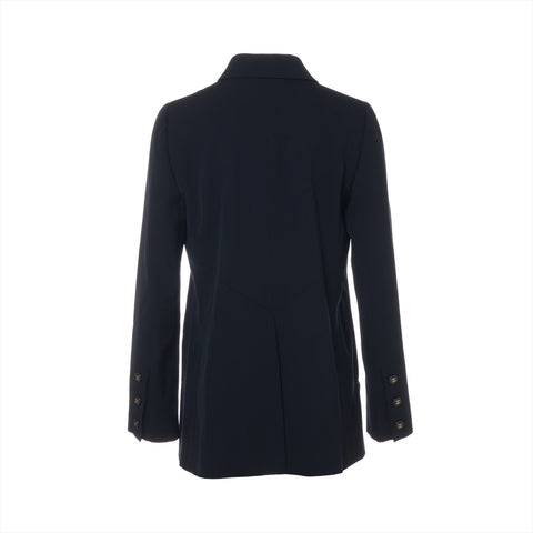 CHANEL Wool Single COCO Button Jacket Navy WS16102