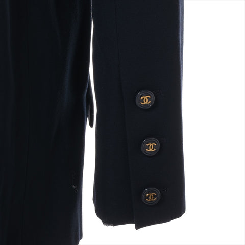 CHANEL Wool Single COCO Button Jacket Navy WS16102
