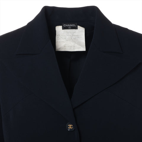 CHANEL Wool Single COCO Button Jacket Navy WS16102
