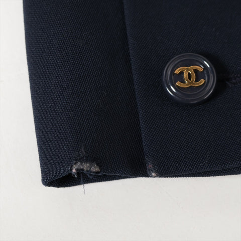 CHANEL Wool Single COCO Button Jacket Navy WS16102