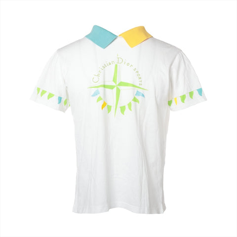 Christian Dior Cotton Sport Logo Polo Shirt Short sleeve shirt white WS16106