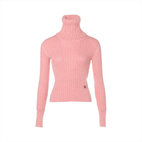 CHANEL 01A Turtleneck 2001 36 knit pink WS16107