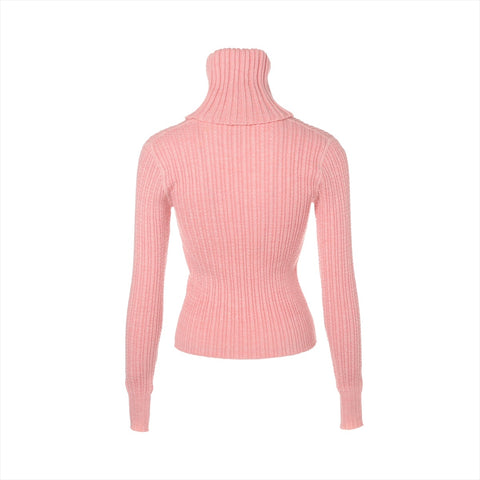 CHANEL 01A Turtleneck 2001 36 knit pink WS16107