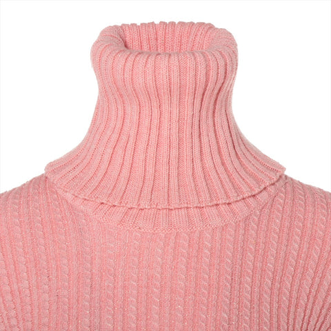 CHANEL 01A Turtleneck 2001 36 knit pink WS16107