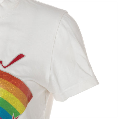 Christian Dior Rainbow logo Galliano period cotton size 38 2002 Short sleeve T-shirt white WS16110